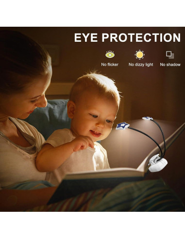 Luz de Lectura LED LUXSWAY Doble Cabeza 2 Niveles Brillo