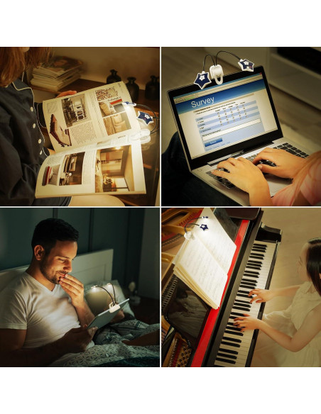 Luz de Lectura LED LUXSWAY Doble Cabeza 2 Niveles Brillo