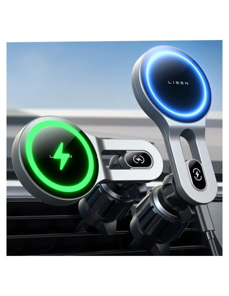 Soporte Cargador Inalámbrico MagSafe LISEN 15W para Auto Plata
