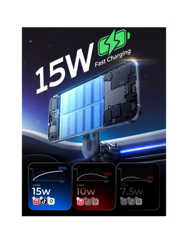 Soporte Cargador Inalámbrico MagSafe LISEN 15W para Auto Plata