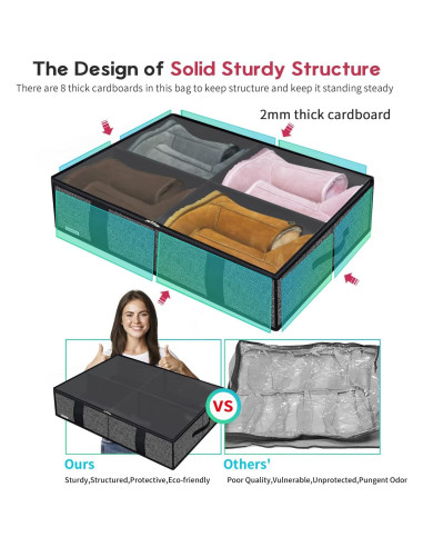 Onlyeasy Bolsa de Almacenamiento de Zapatos 2 Piezas 86x60cm