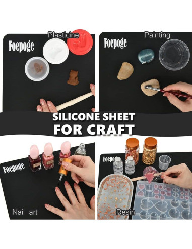 Alfombrilla de Silicona Antiadherente Foepoge 70.9x50.8cm Negra