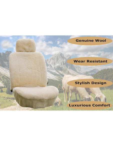 Funda de Asiento de Piel de Oveja SHEEPSKIN ELITE Beige