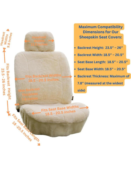 Funda de Asiento de Piel de Oveja SHEEPSKIN ELITE Beige