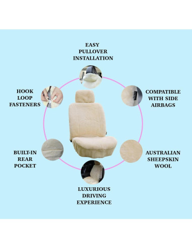 Funda de Asiento de Piel de Oveja SHEEPSKIN ELITE Beige