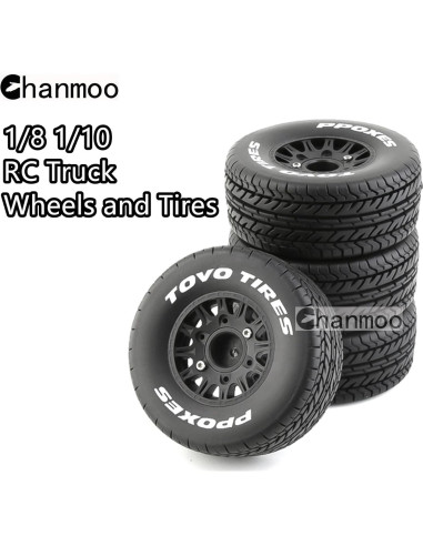 Neumáticos de Camión RC Chanmoo 1:8 1:10 4PCS Caucho