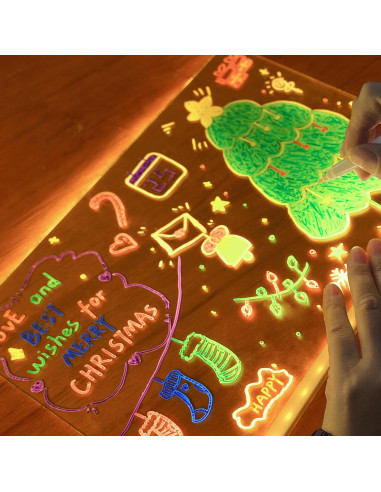 Tablero de Notas LED JBEIY 15x15cm Acrílico Borrado en Seco