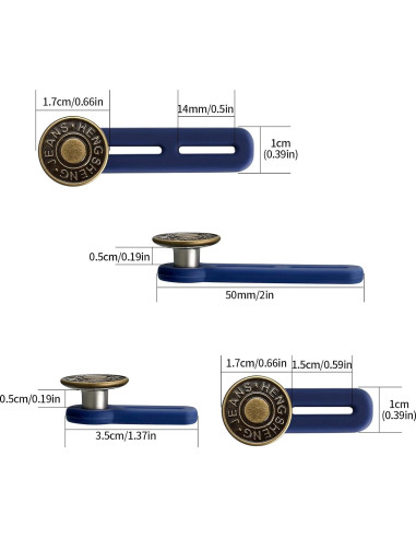 Extensores de Botón para Pantalones Siyurongg - 6 Pcs