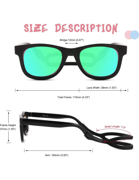 Gafas de Sol Polarizadas para Bebés COASION con Correa Silicona