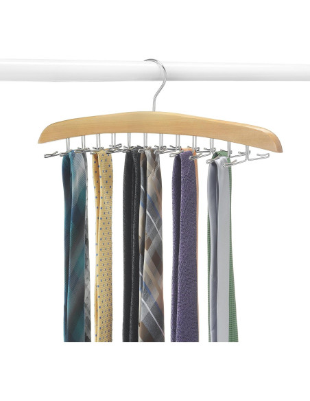 Perchero de Corbatas Whitmor de Madera Natural 24 Ganchos Perchero de Corbatas Whitmor de Madera Natural 24 Ganchos