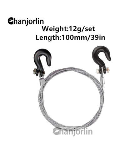 Cadena de Remolque RC 1/10 Metal Gancho Traxxas SCX10 Negro