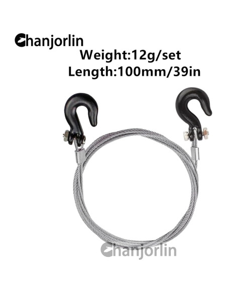 Cadena de Remolque RC 1/10 Metal Gancho Traxxas SCX10 Negro