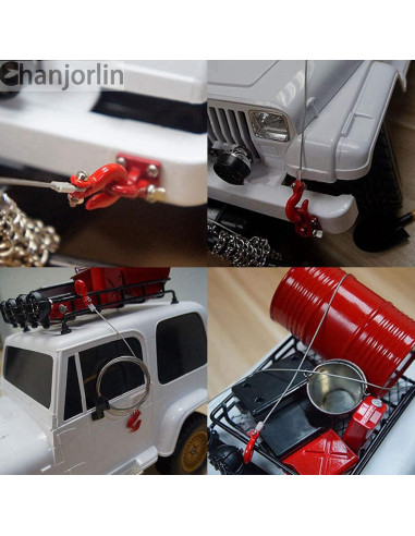 Cadena de Remolque RC 1/10 Metal Gancho Traxxas SCX10 Negro