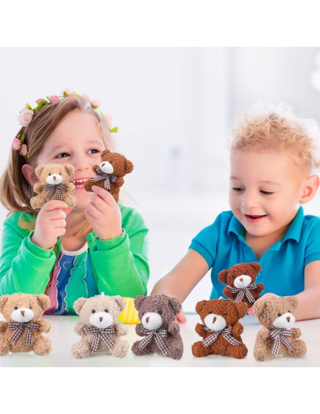 Paquete de 24 Mini Osos de Peluche Aoriher 8 cm Colores Variados Paquete de 24 Mini Osos de Peluche Aoriher 8 cm Colores Variados