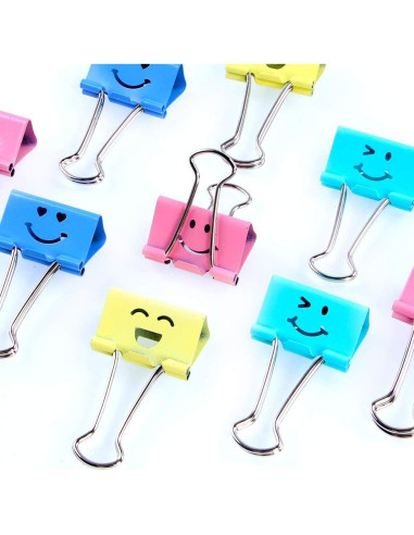 64 Clips de Binder Limque de Colores Variados para Oficina