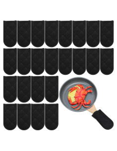 Cubiertas de Mango Caliente Dandat 24 Piezas Algodón Negro