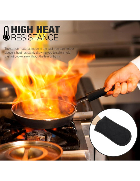 Cubiertas de Mango Caliente Dandat 24 Piezas Algodón Negro