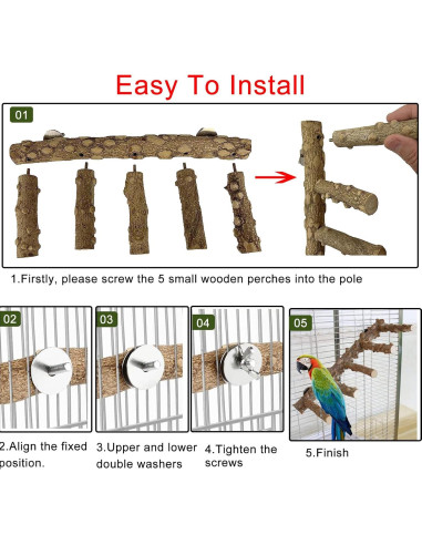 Escalera de Madera Natural Bolagar para Aves 30.99 cm