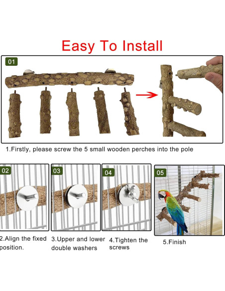 Escalera de Madera Natural Bolagar para Aves 30.99 cm