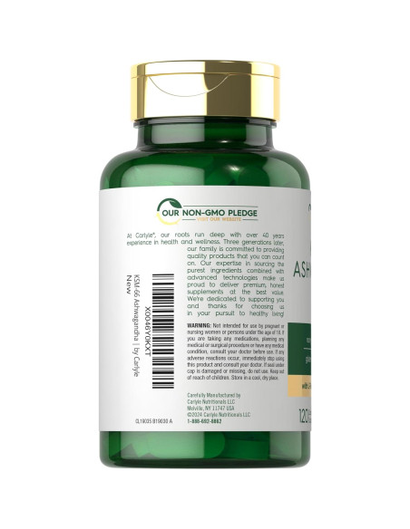 Carlyle KSM-66 Ashwagandha 600mg + L-Theanine 200mg 120 Tabletas