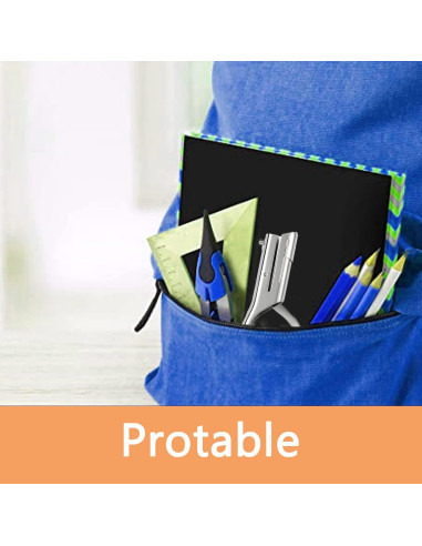 Perforadora de Papel Rikolto 1 Agujero 6mm Portátil Plata