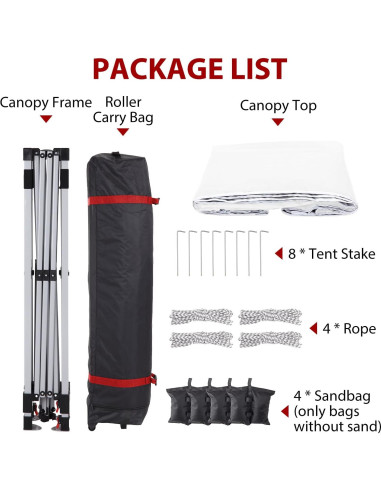 Carpa de Canopy Plegable EcoExplorer 2.44x2.44m Ajustable