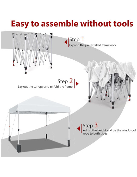 Carpa de Canopy Plegable EcoExplorer 2.44x2.44m Ajustable