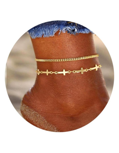 Conjunto de Pulseras de Tobillo de Plata 925 para Mujeres