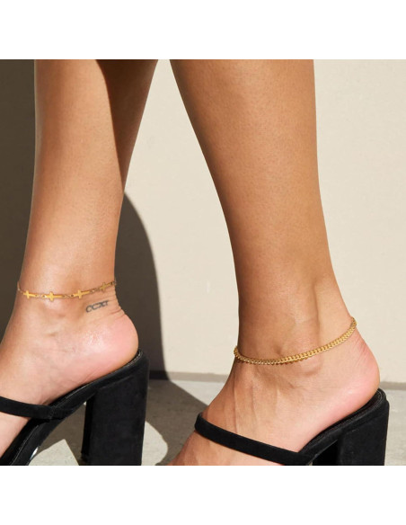 Conjunto de Pulseras de Tobillo de Plata 925 para Mujeres Conjunto de Pulseras de Tobillo de Plata 925 para Mujeres