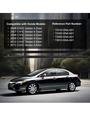 Moldura de Sellado de Ventana ItranMc para Honda Civic 2006-2011