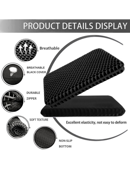 Cojín de Gel Extra Grueso Helishy 42x37cm Alivio Dolor