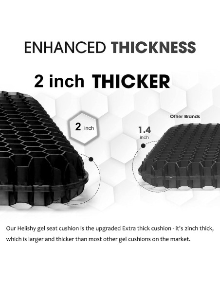 Cojín de Gel Extra Grueso Helishy 42x37cm Alivio Dolor