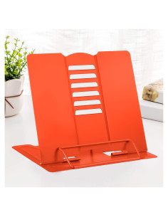 Soporte de Libro Ajustable MSDADA de Metal Naranja Plegable