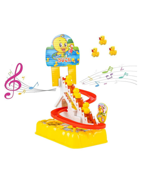 Juguete Eléctrico de Patito que Sube Escaleras con LED