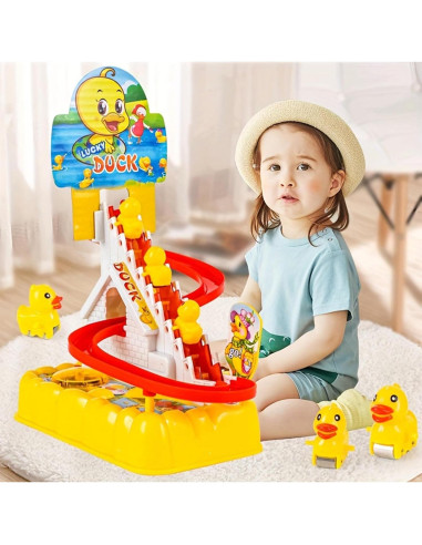 Juguete Eléctrico de Patito que Sube Escaleras con LED