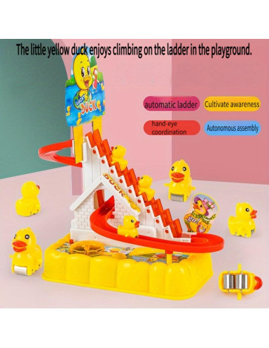 Juguete Eléctrico de Patito que Sube Escaleras con LED