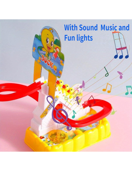 Juguete Eléctrico de Patito que Sube Escaleras con LED