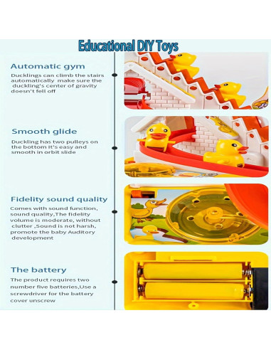 Juguete Eléctrico de Patito que Sube Escaleras con LED