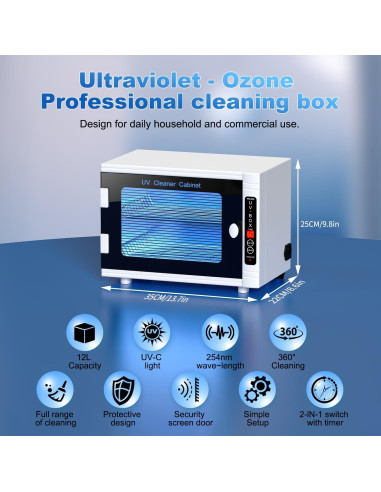 Máquina de limpieza UV 12L GOLDSEASTAR para herramientas de uñas