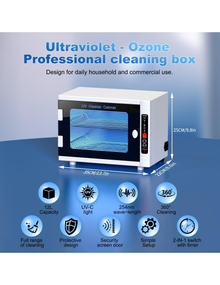 Máquina de limpieza UV 12L GOLDSEASTAR para herramientas de uñas