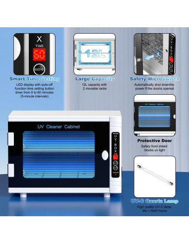 Máquina de limpieza UV 12L GOLDSEASTAR para herramientas de uñas