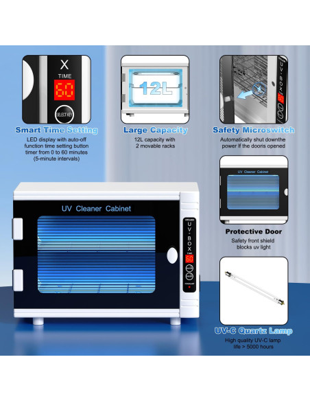 Máquina de limpieza UV 12L GOLDSEASTAR para herramientas de uñas