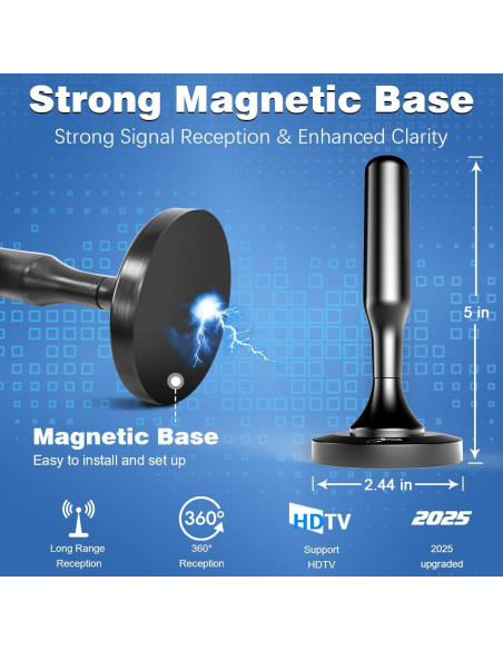 Antena de TV HIDB Interior HD 4K 1080P Recepción 241 km Antena de TV HIDB Interior HD 4K 1080P Recepción 241 km