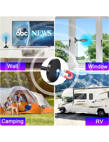 Antena de TV HIDB Interior HD 4K 1080P Recepción 241 km Antena de TV HIDB Interior HD 4K 1080P Recepción 241 km