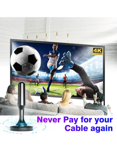 Antena de TV HIDB Interior HD 4K 1080P Recepción 241 km Antena de TV HIDB Interior HD 4K 1080P Recepción 241 km