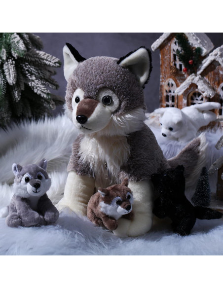 Conjunto de Juguetes de Peluche Lobo Honoson 5 Pcs 35 cm Conjunto de Juguetes de Peluche Lobo Honoson 5 Pcs 35 cm