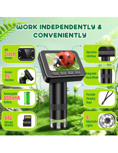 Microscopio Digital IMICHI 50X-1000X con Pantalla IPS 2" 2