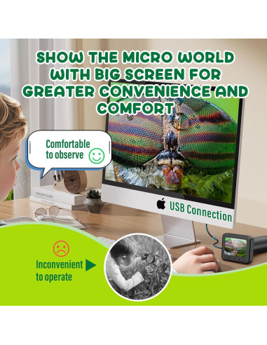 Microscopio Digital IMICHI 50X-1000X con Pantalla IPS 2"