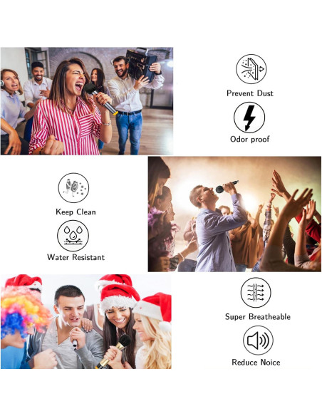 100 Fundas Desechables para Micrófono Negro Funda MIC-1