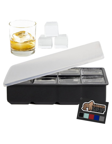Bandeja de Hielo de Silicona GORILLA GRIP 8 Cubos Gigantes